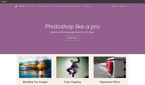Photoshop tutorials WordPress Theme